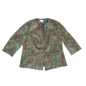 Coldwater Creek Boucle Tweed Blazer Wool Blend